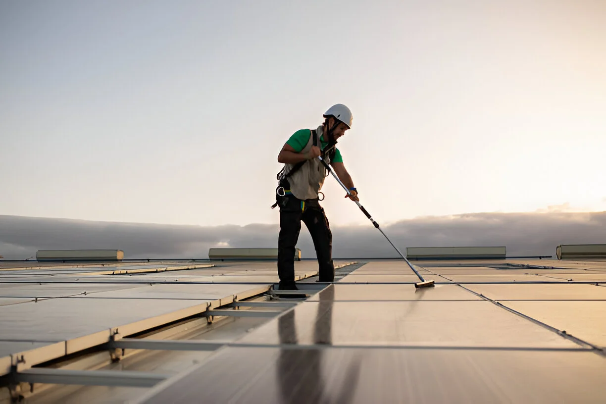 solar panel cleaning image how to clean solar panel and steps of cleaning solar panel